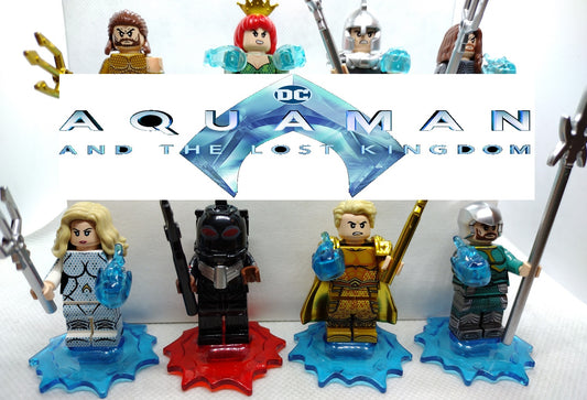 Aqua-Man 2 Aqua-Man and the Lost Kingdom Custom Designed Minifigure set of 8